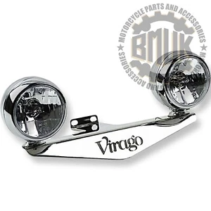 Yamaha XV750 XV1100 Virago Light Bar Headlight Driving Spot Bracket Ramp +Lights - Picture 1 of 7