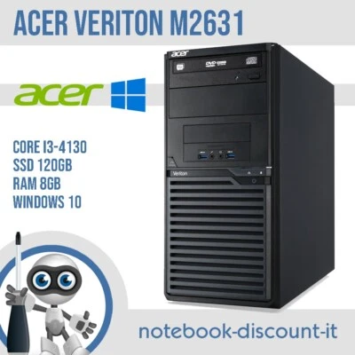 Acer Veriton M2631 Core i3-4130 Ram 8gb SSD 120gb Win10 Computer PC Desktop - Imagen 1 de 3