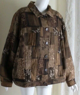 Breckenridge Woman 3X 2X Asian Artsy Nothing Matches Fab Patchwork Glam Jacket - Image 1 of 4