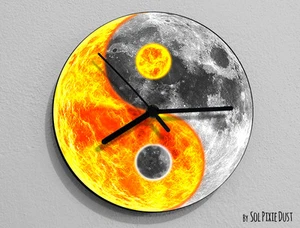 Reloj de pared Sol y luna Yin Yang - luna - Imagen 1 de 3