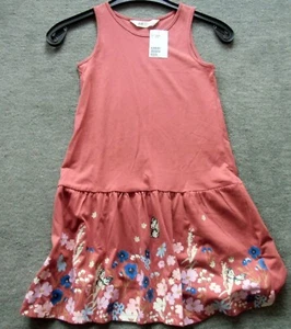 NEU ~ H&M ~ Kleid ~ Gr. 134 / 140 ~ Kupferfarben mit Blumen + Schmetterlingen - Bild 1 von 4