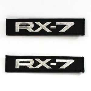 RX-7 PATCH - SILVER LETTERS BLACK FABRIC - RX7 12A 13B 20B TURBO FC3S FD3S FD - Picture 1 of 4