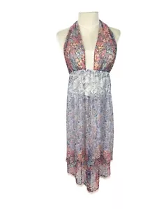 Victoria's Secret Neckholder-Kleid transparent kokett Fee Blumen Dessous Größe L Y2K - Bild 1 von 8