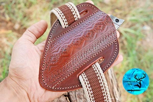 FUNDA DE CUERO DE VACA PURO HECHA A MANO PERSONALIZADA PARA CUCHILLO DE HOJA PLEGABLE Y FIJA 941 - Imagen 1 de 4