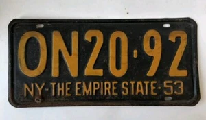 NEW YORK NY 1953 Vintage License Plate The Empire State (ON2092) - Picture 1 of 5