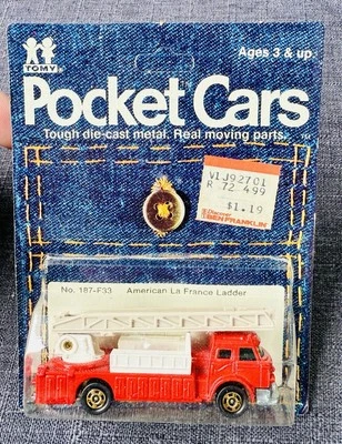 Camión de bomberos Tomica Ladder Chief 1978 vintage rojo No.F33 Tomy S = 1:143 hecho en Japón Foto 1 de 4