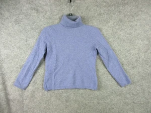 Charter Club Sweater Womens M Fits Small Blue Purple Cashmere Turtleneck Knit - Picture 1 of 9