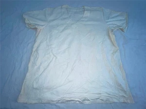 VTG 40S MENS WHITE COTTON BAKER ORDERLY BUTCHER PULLOVER VNECK WORK SHIRT - Picture 1 of 3