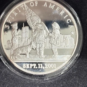 Spirit of America 9/11 Commemorative NYFD NYPD 1 oz .999 Silver Round w/ COA - Picture 1 of 7