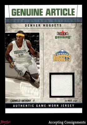 2004-05 Fleer Genuine Article #CA Carmelo Anthony GAME-USED JERSEY Nuggets - Image 1 of 2