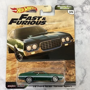 Hot Wheels Fast Furious 1972 Ford Gran Torino Sport New 2/5 Motor City Muscle - Picture 1 of 2