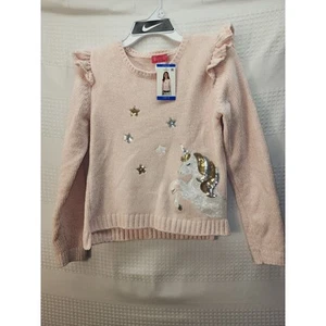 Zunie Girl Girl's Long Sleeve Pullover Sweater Pink/Blush Size Large 10/12 - Picture 1 of 5