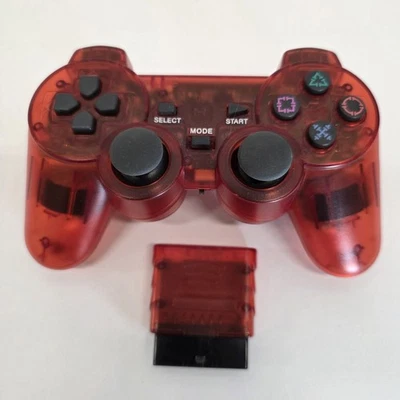 For Sony PlayStation PS2 / PSX Game Vibration Wireless Controller Tested Red - Image 1 of 2