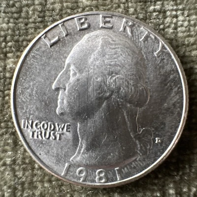 Rare 1981 Washington Quarter Filled D Mint,Blended "In God..” Liberty on the Rim - Image 1 of 4