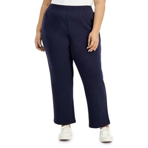 Karen Scott Women's Fleece Intrepid Blue Pants Plus Size 2X NWT - Picture 1 of 6