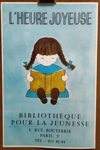 Affiche originale L'Heure joyeuse Bibliothèque pour la jeunesse /RS699 - Picture 1 of 2