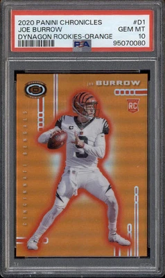 2020 Panini Chronicles Dynagon Rookies Orange #D1 Joe Burrow RC /75 PSA 10 - Image 1 of 2