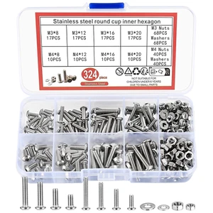 324 Pcs Metric Screw Assortment Kit, Metric Screws Bolts and Nuts and Washers Se - Picture 1 of 12