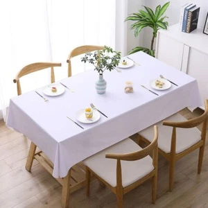 Solid Colour PVC Tablecloth Rectangular Table Cover Household - Picture 1 of 19