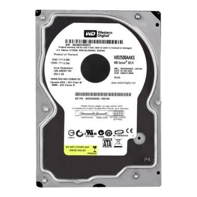 Wd Caviar Se16 250Gb 7.2K 16Mb Sata Ii 3.5'' Wd2500Aaks - Immagine 1 di 3