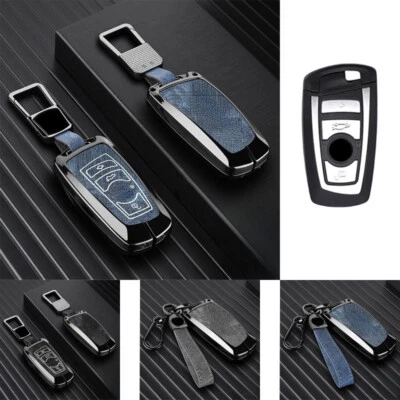Zinc Alloy Leather Car Key Fob Case Cover For BMW F10 F15 X3 X4 X5 3 4 5 6 7 M5 Foto 1 de 4