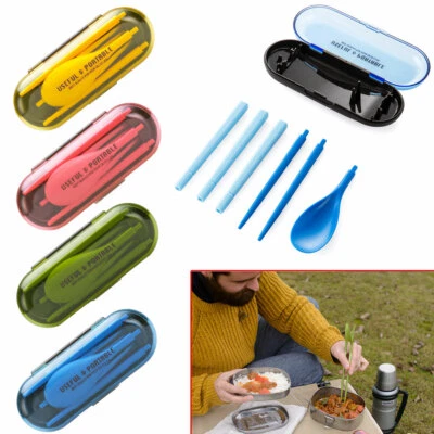 3 Pcs Set Dinnerware Outdoors Mini Kitchen Tool Folding Travel Cutlery Portable - Image 1 of 4