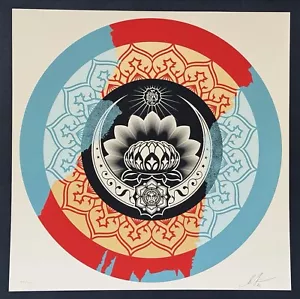 Lotus Ornament by Shepard Fairey Obey Signed Numbered /450 Screen Print RARE - Picture 1 of 3