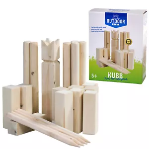 OUTDOOR Viking game Kubb XL throwing game lawn cone game birch wood bag 21 pcs - Picture 1 of 3