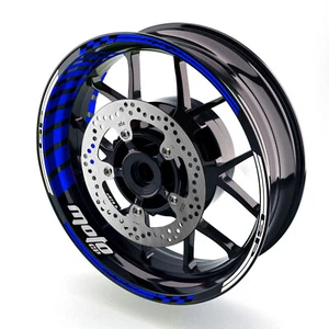 Blue Glossy 17" Wheel Rim Stickers GP02 Pack For FJ09 MT-09 Tracer 18 19 20 - Picture 1 of 12