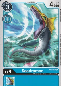 BANDAI DIGIMON CARD GAME - SEADRAMON BT2-024 C - BLUE - Picture 1 of 2