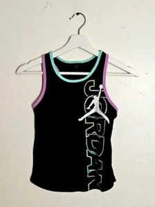 Jordan Shirt Girls Small Black Tank Top Jersey Athletic Basketball Youth Tank - Picture 1 of 8