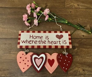 Family Vintage wood Signs Home is" Where the Heart is " Wall Decor Art Retro  - Picture 1 of 12