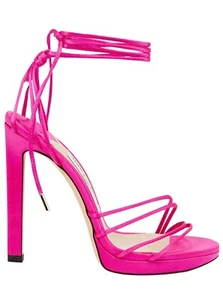 Jimmy Choo Antia 85 J000154069 Strappy High Heel Sandals Womens 38 Fuchsia S0460 - Picture 1 of 10
