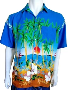 PIDOZA by Family vintage mens size XL shirt Hawaiian beach print retro 1980s - Picture 1 of 7