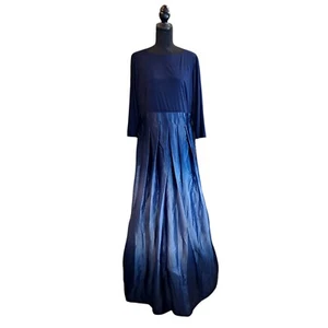 SL Fashions Women’s Plus Size Ombre A-Line Gown Navy Wedgewood Pockets Size 16 - Picture 1 of 10