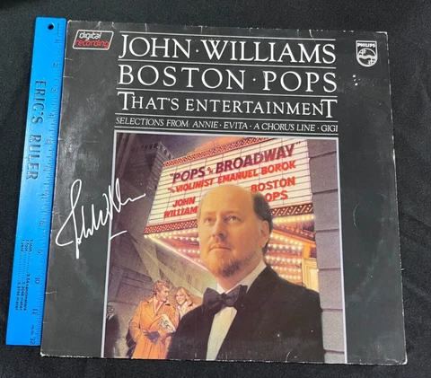 John Williams Hand Signed STAR WARS Thats Entertainment Vinyl Record COA 72723 Cover