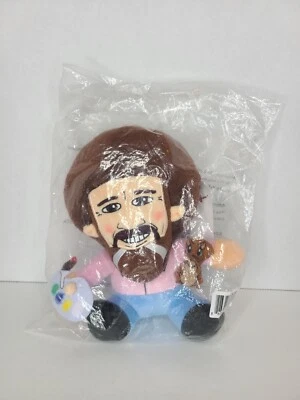 Kidrobot Bob Ross Pink Shirt with Peapod 8" Plush Phunny Stuffed Animal NEW 2020 - Image 1 of 4