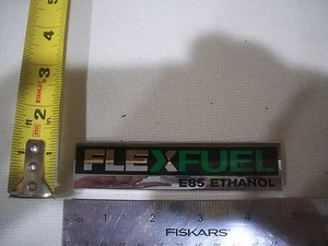 GMC FLEX FUEL E85 ETHANOL EMBLEM  SYMBOL EMBLEM  BAGDE CHROME OEM ORIGINAL USED  - Bild 1 von 1