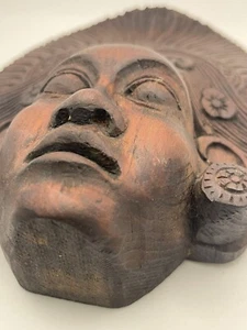 Island Hand Carved Woman’s Head Wood Wall hanging - Picture 1 of 5
