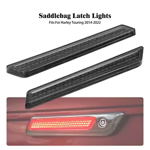 Saddlebag Latch w/ Smoke Lens LED Light For Harley Road Electra Glide 2014-2023 - Foto 1 di 15