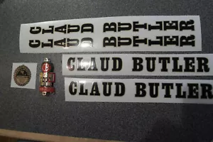 CLAUD BUTLER Aufkleber-Set UND METALLABZEICHEN. schwarz/gold Aufkleber. Atemberaubende Qualität - Bild 1 von 2