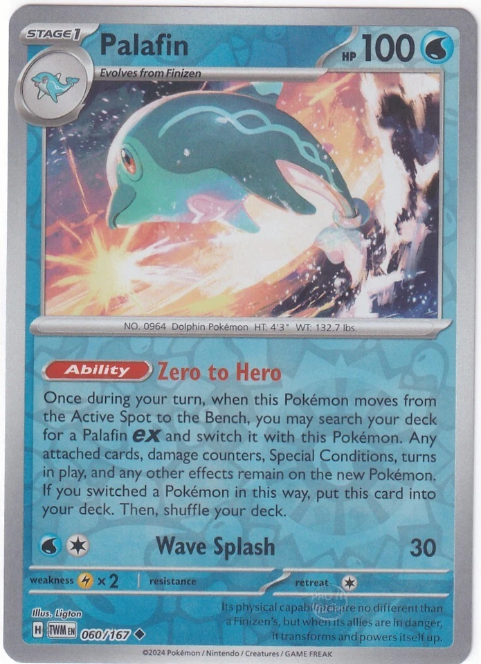 Pokemon TWM Twilight Masquerade Palafin 060/167 Reverse Foil (NM) - 842 - Image 1 of 1