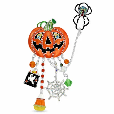 Подвеска в виде фонаря на Хэллоуин с несколькими подвесками Jack O' от Ritzy Couture посеребренная - Изображение 1 из 4