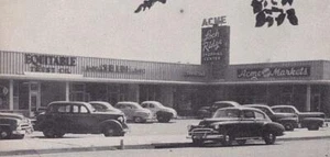 Rare 1952 (?) Towson MD Lock Ridge Shopping Center Photo/ Vintage Cars/ Acme - Picture 1 of 1