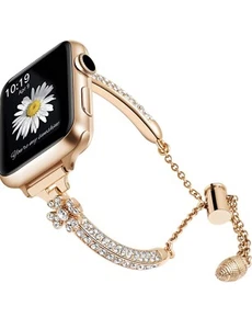 NYENEIL Compatibile con Cinturini Apple Watch Oro Rosa Gioielli per iwatch 38mm - Foto 1 di 6