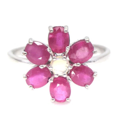 Pinker Rubin und Opal Ring  Größe 59 (EO220519) - Bild 1 von 3