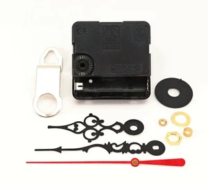 Mini Quartz Silent Clock Movement 3/8" Thick Dial Medium Shaft Serpentine Hands - Picture 1 of 1