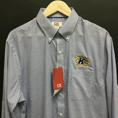 NUEVA Camisa Para Hombres Grande KENT STATE Flash Dorado Bordada Azul A Cuadros 31c Foto 1 de 4