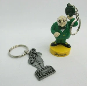 Lot of 2 Fitzgerald's Casino Hotel Las Vegas Pewter Key Chain Mr O'Lucky Key Fob - Picture 1 of 5