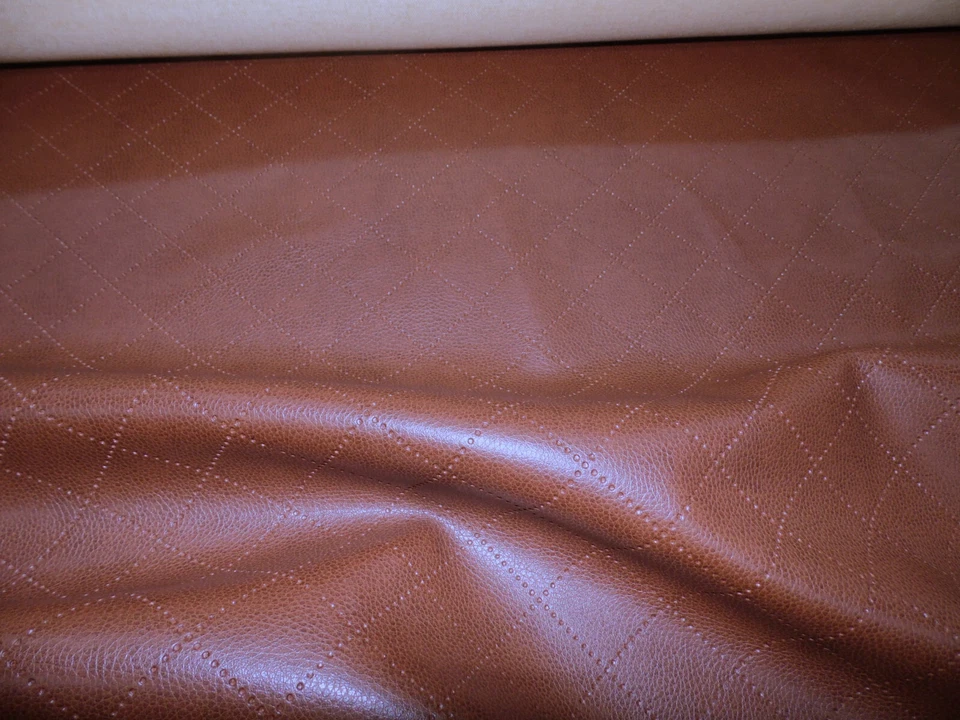 Fabric Richloom Tough Faux Leather Pleather Vinyl Gorman Saddle Diamond SS30 - Image 1 of 1